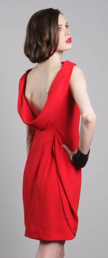 Gazelle Open Back Dress- Red Rooster Fleece Soft
