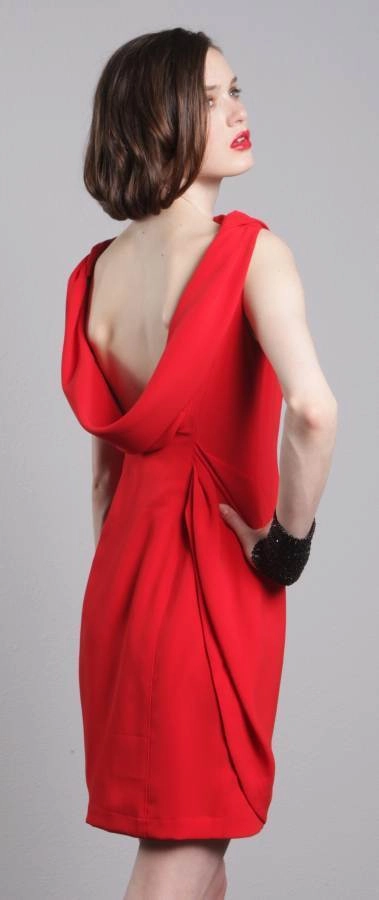 Gazelle Open Back Dress- Red Rooster Fleece Soft