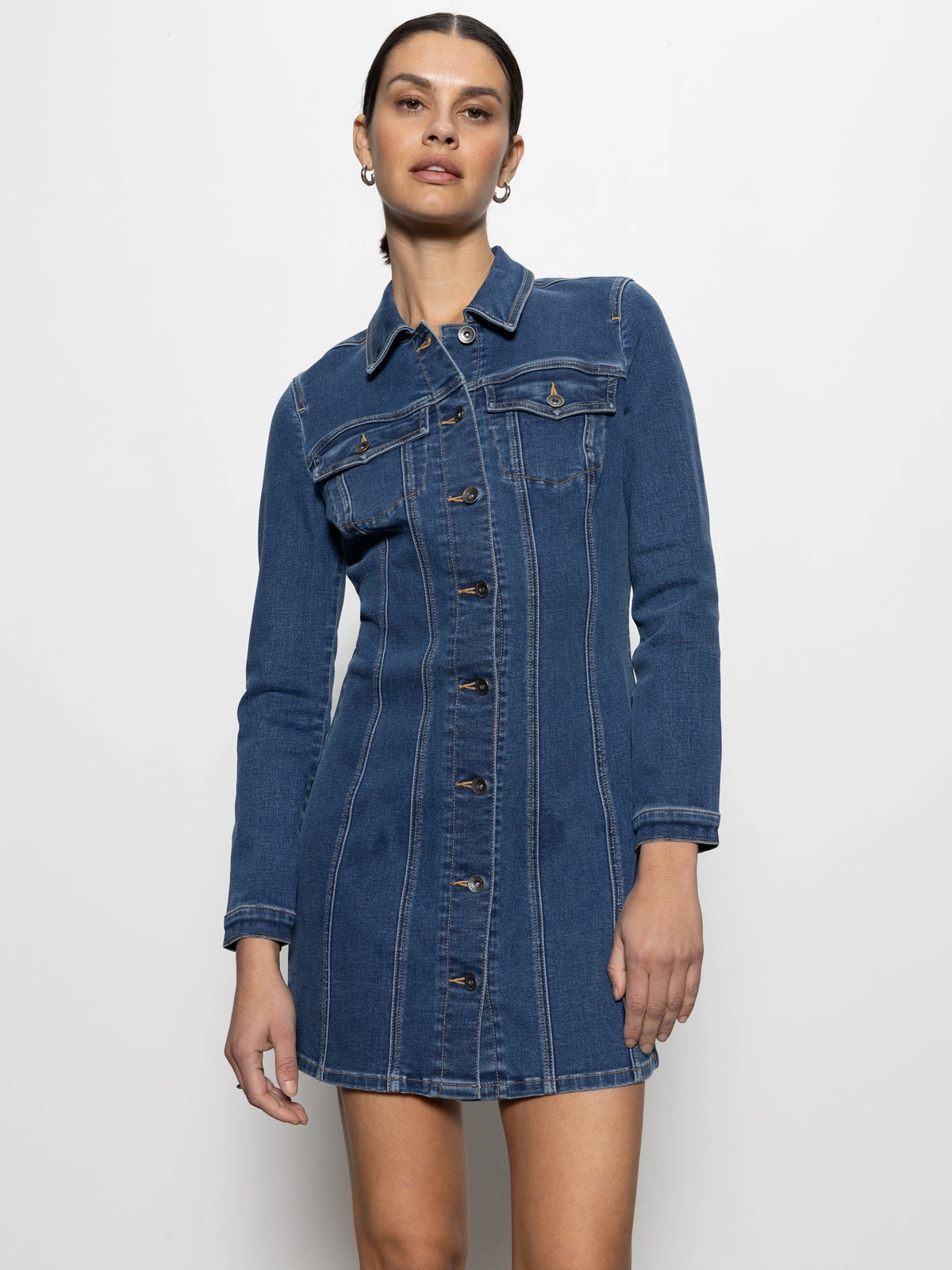 Glamorous look Sculpted Denim Mini Dress Royalty
