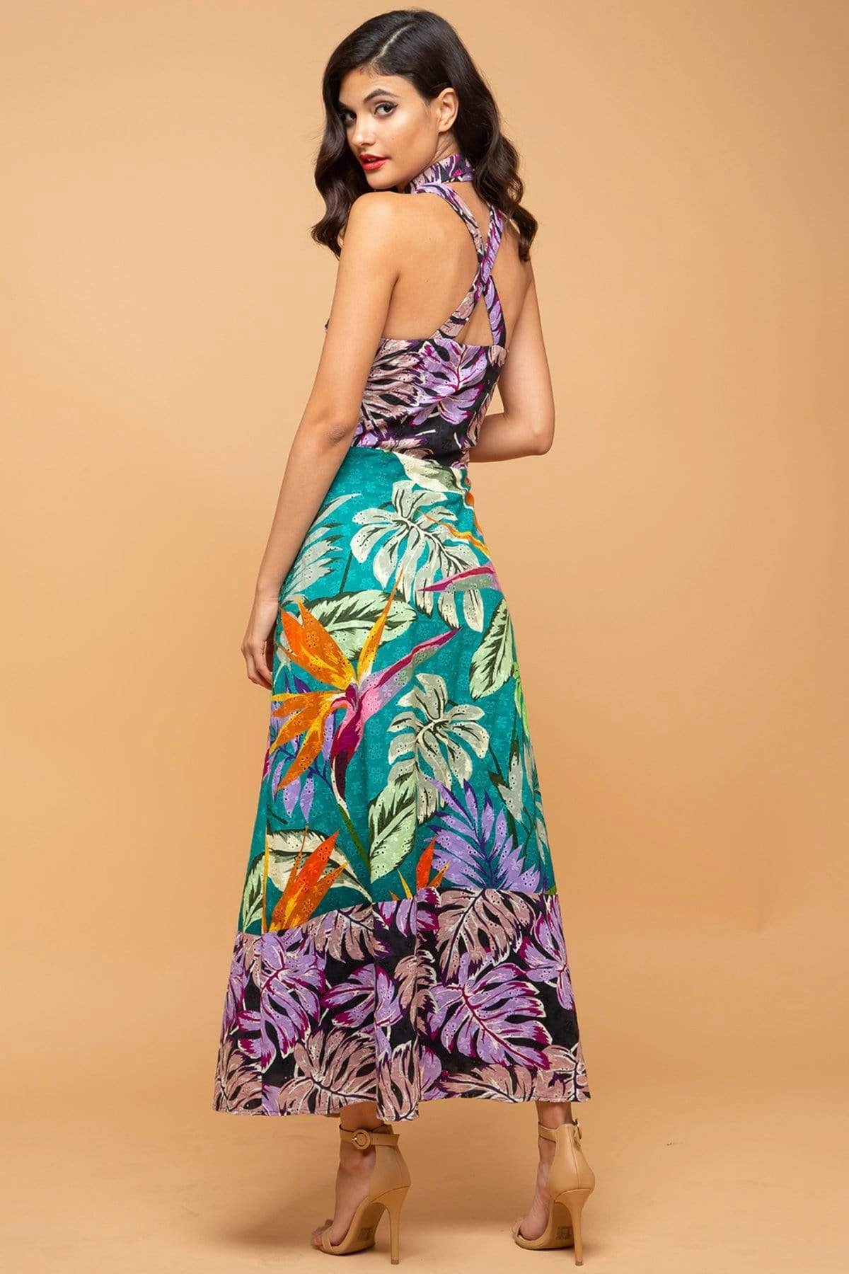 Graceful Attire Sabine Dress  - Purple Palm