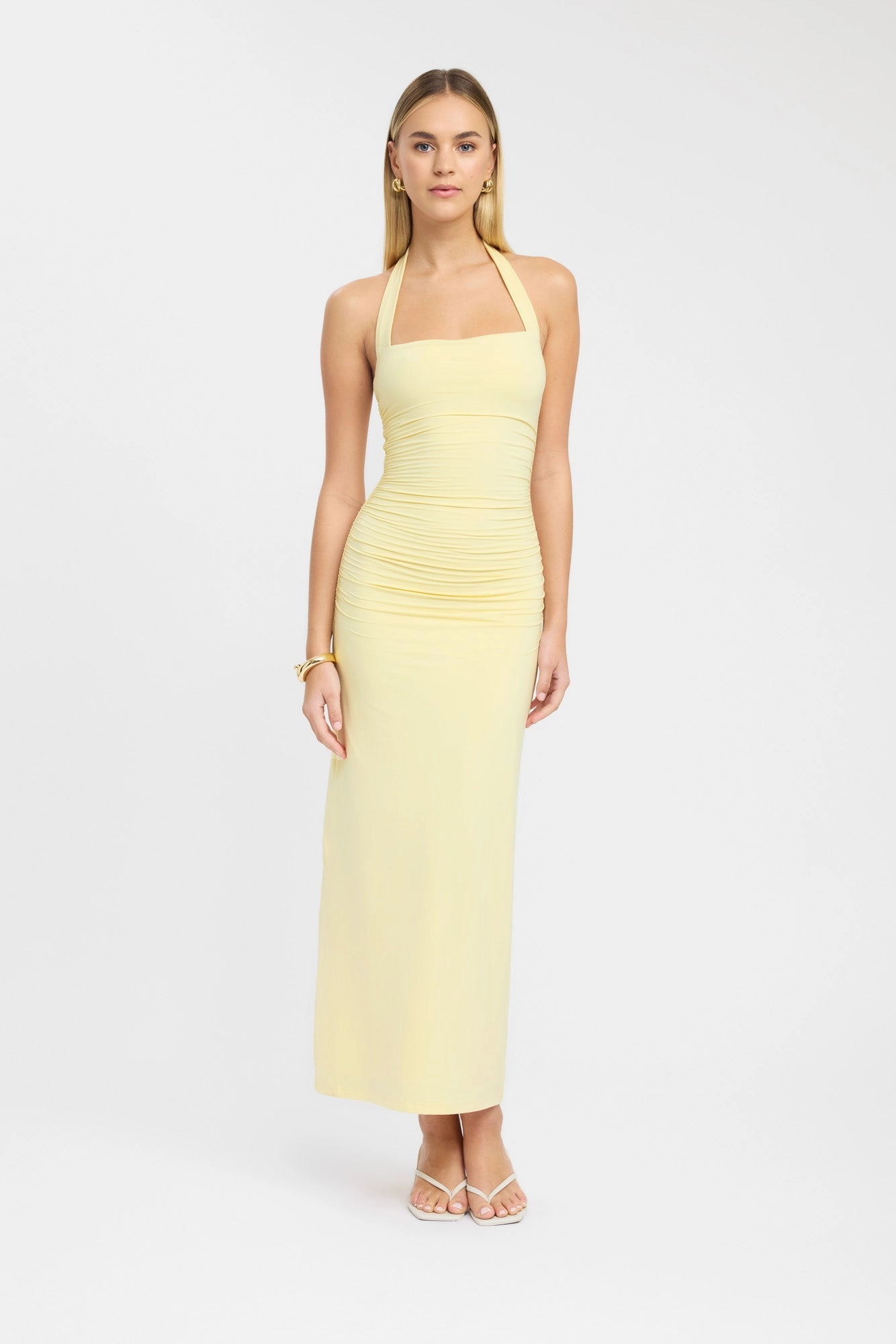 Hailey Halter Dress Muted Tones