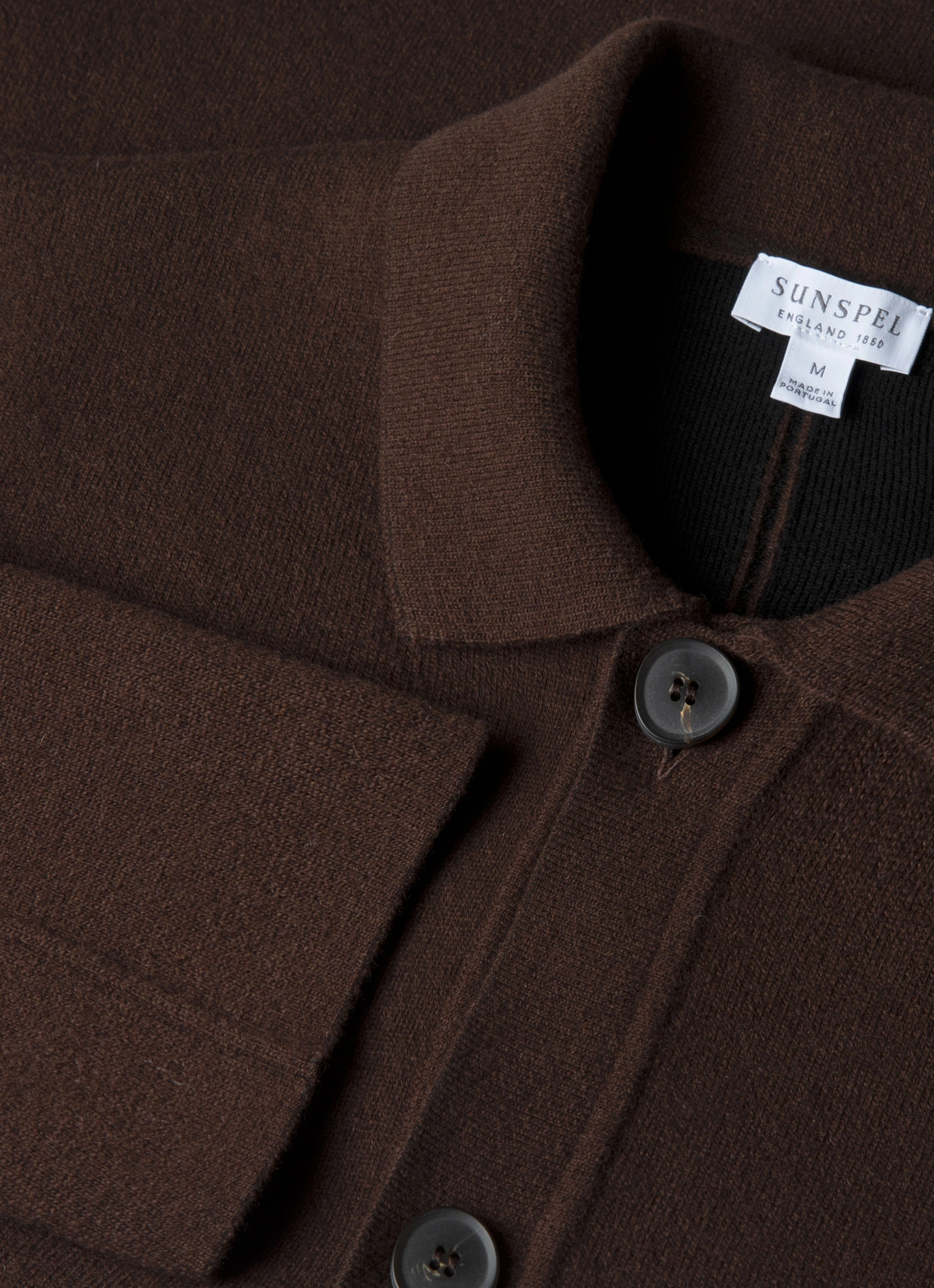 Half-high Neck Men's Double Faced Jacket in Truffle