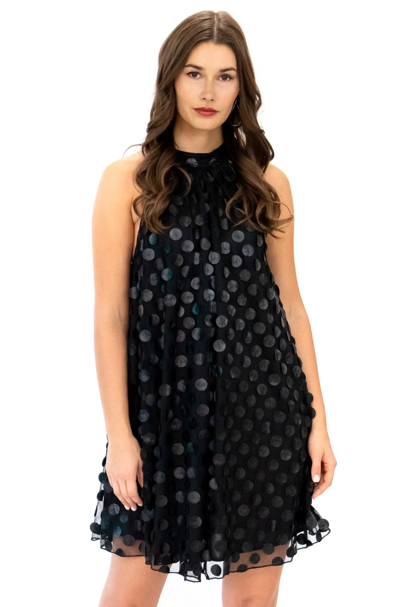 Halter Swing Mini Dress - Black Leather Payette Street Style