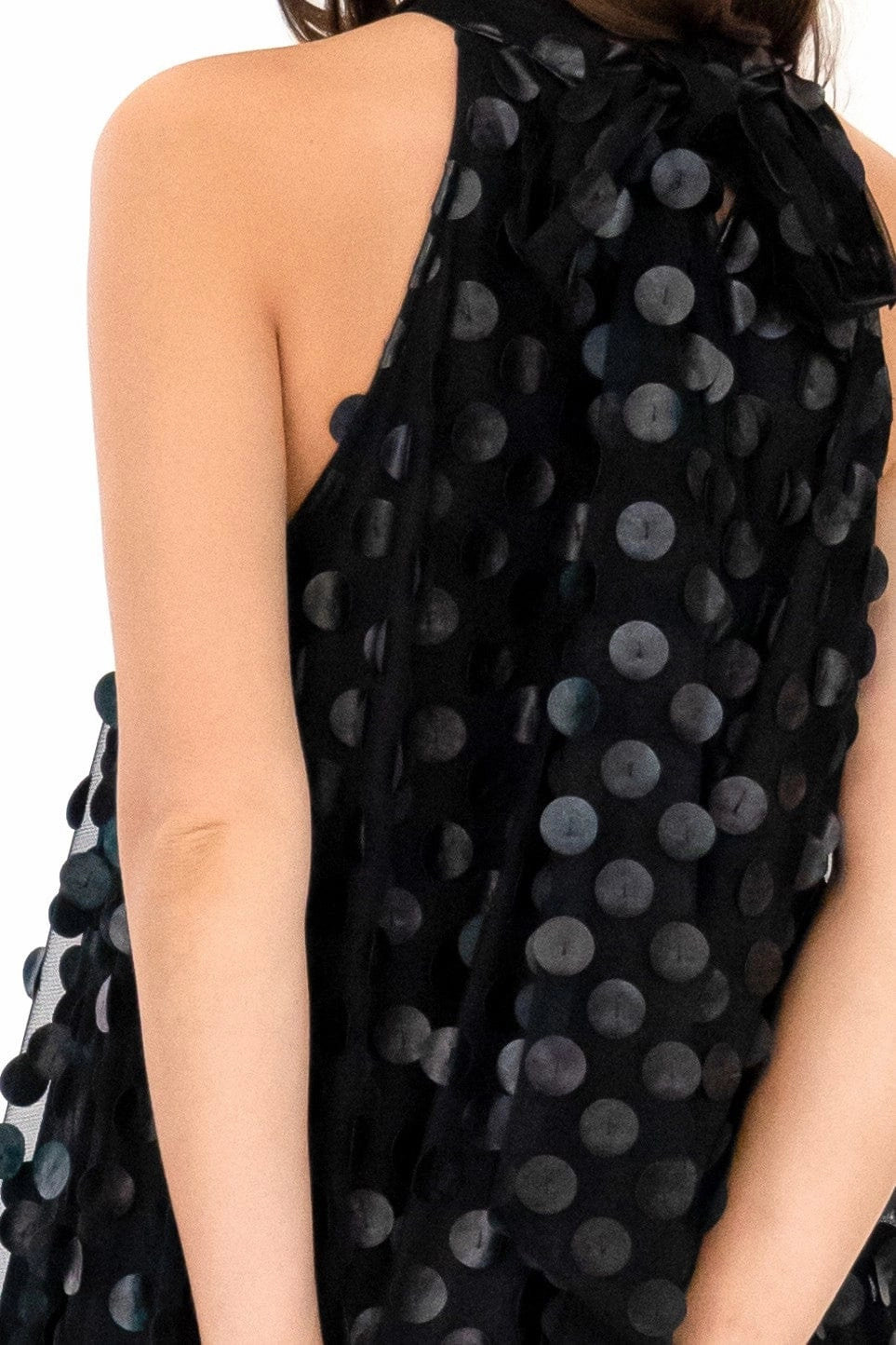 Halter Swing Mini Dress - Black Leather Payette Street Style