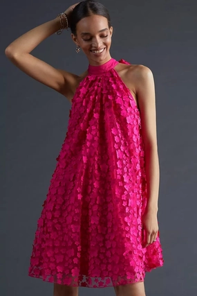 Halter Swing Mini Dress - Orchid Petal Floral Fit Glow Mood