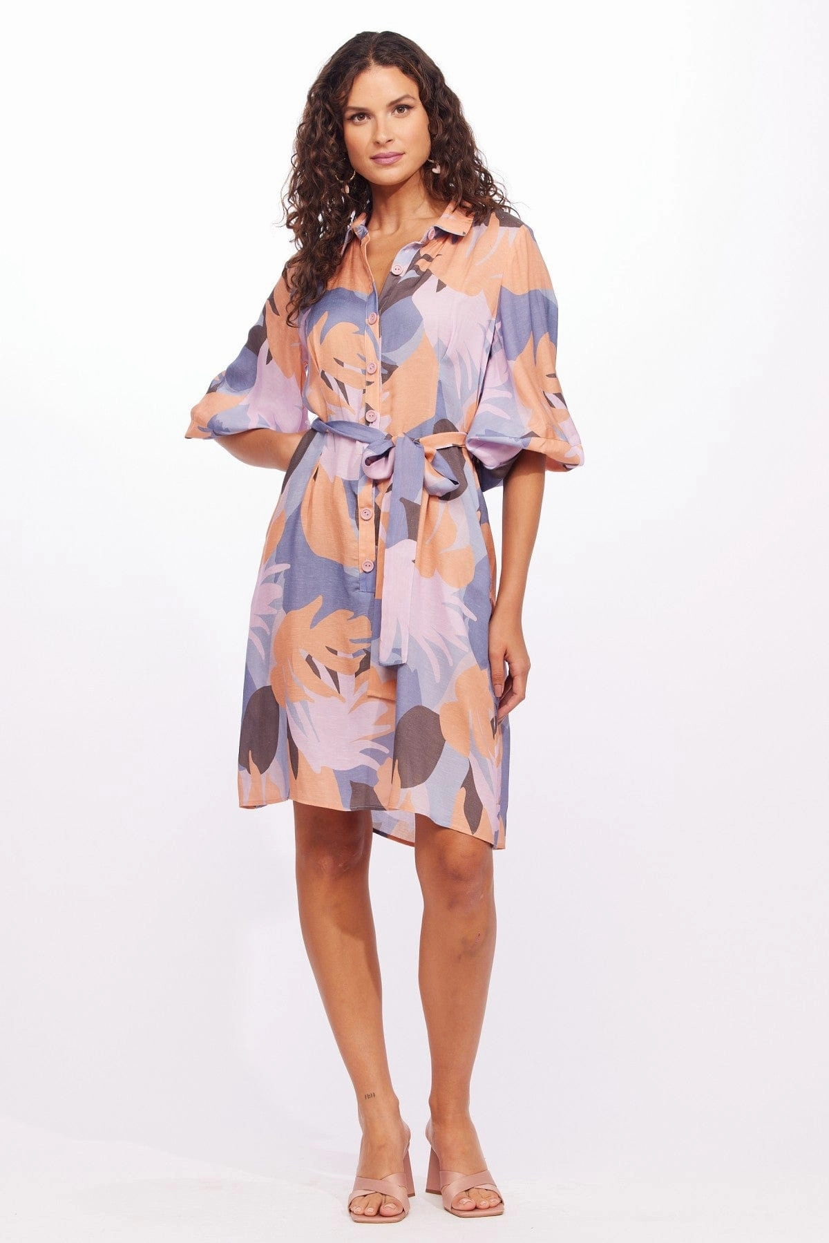 Harper Dress - Palm Flowy Fabric