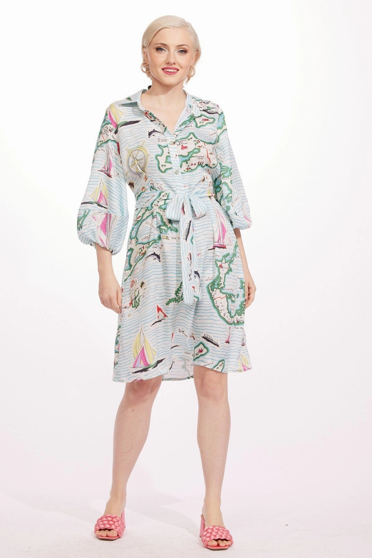 Harper Dress - Sailboats Long Midi