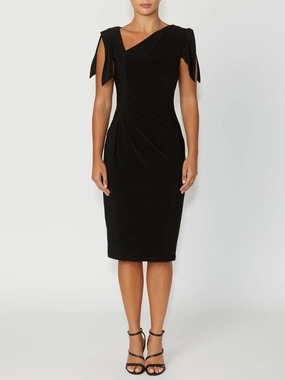 Pleated-Skirt Summer Outfit Hebe Black Jersey Dress