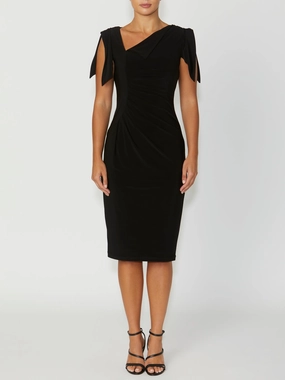 Pleated-Skirt Summer Outfit Hebe Black Jersey Dress