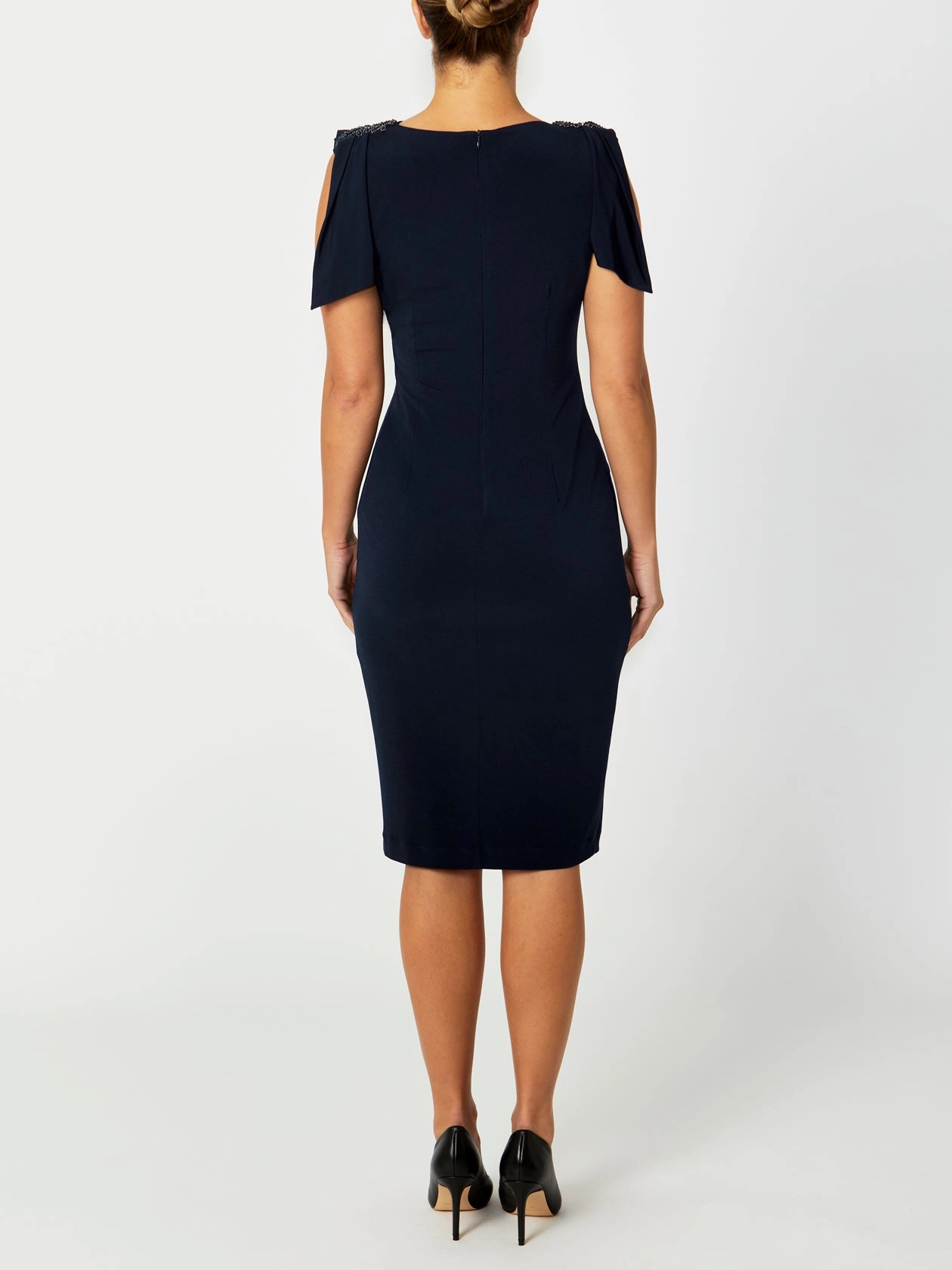 Hebe Navy Jersey Dress Mixed Media