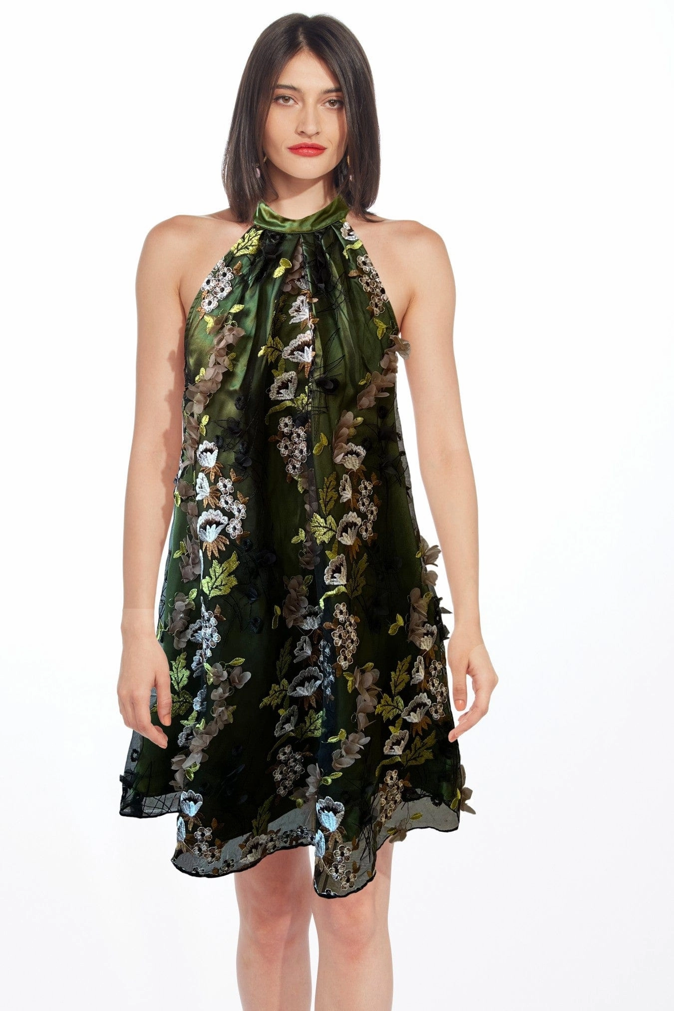 Henriette Dress - Emerald Meadow Travel Ready Flowing Design