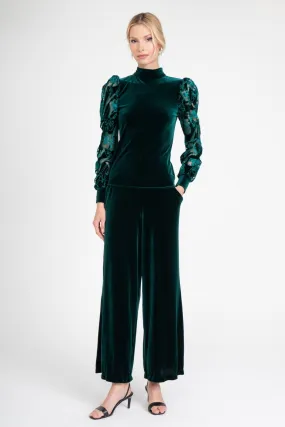 Office Ready Classic Style Hepburn Pant  Teal Velvet