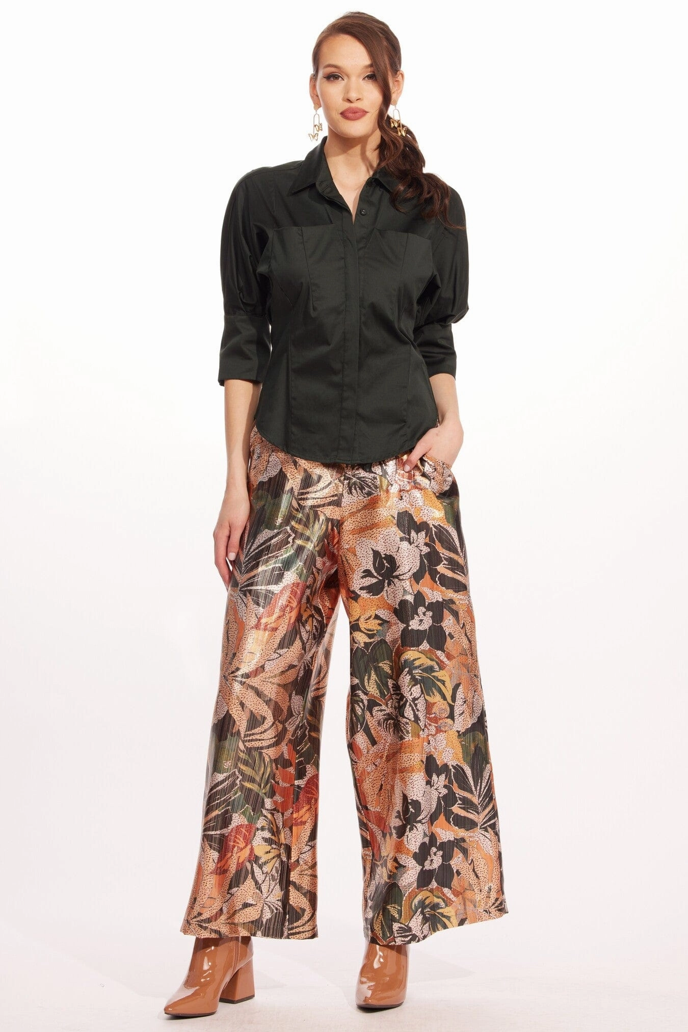 Hepburn Pant ?C Glitter Bloom Fashion Stretch