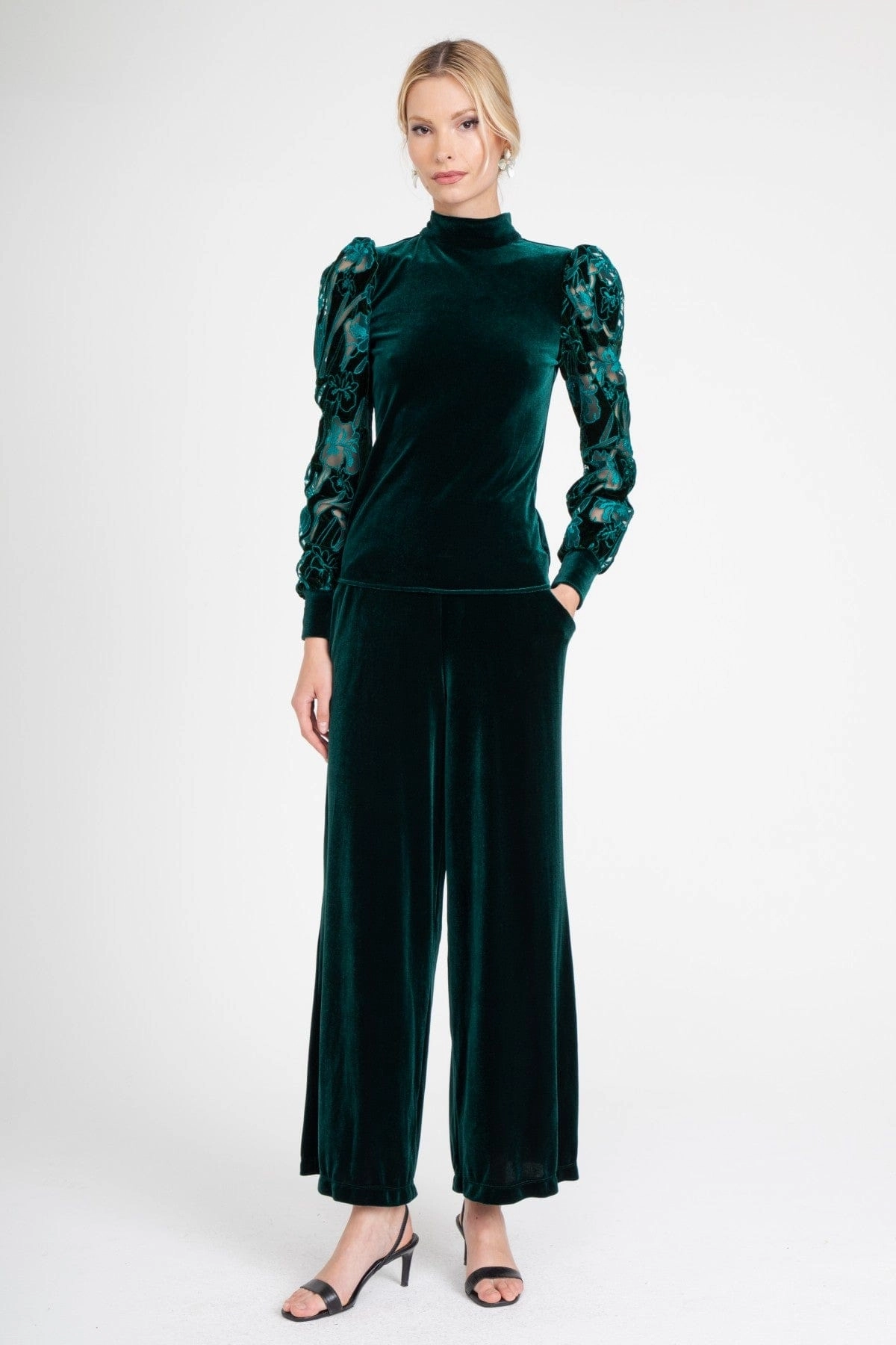 Hepburn Pant ?C Teal Velvet All-Day Wear