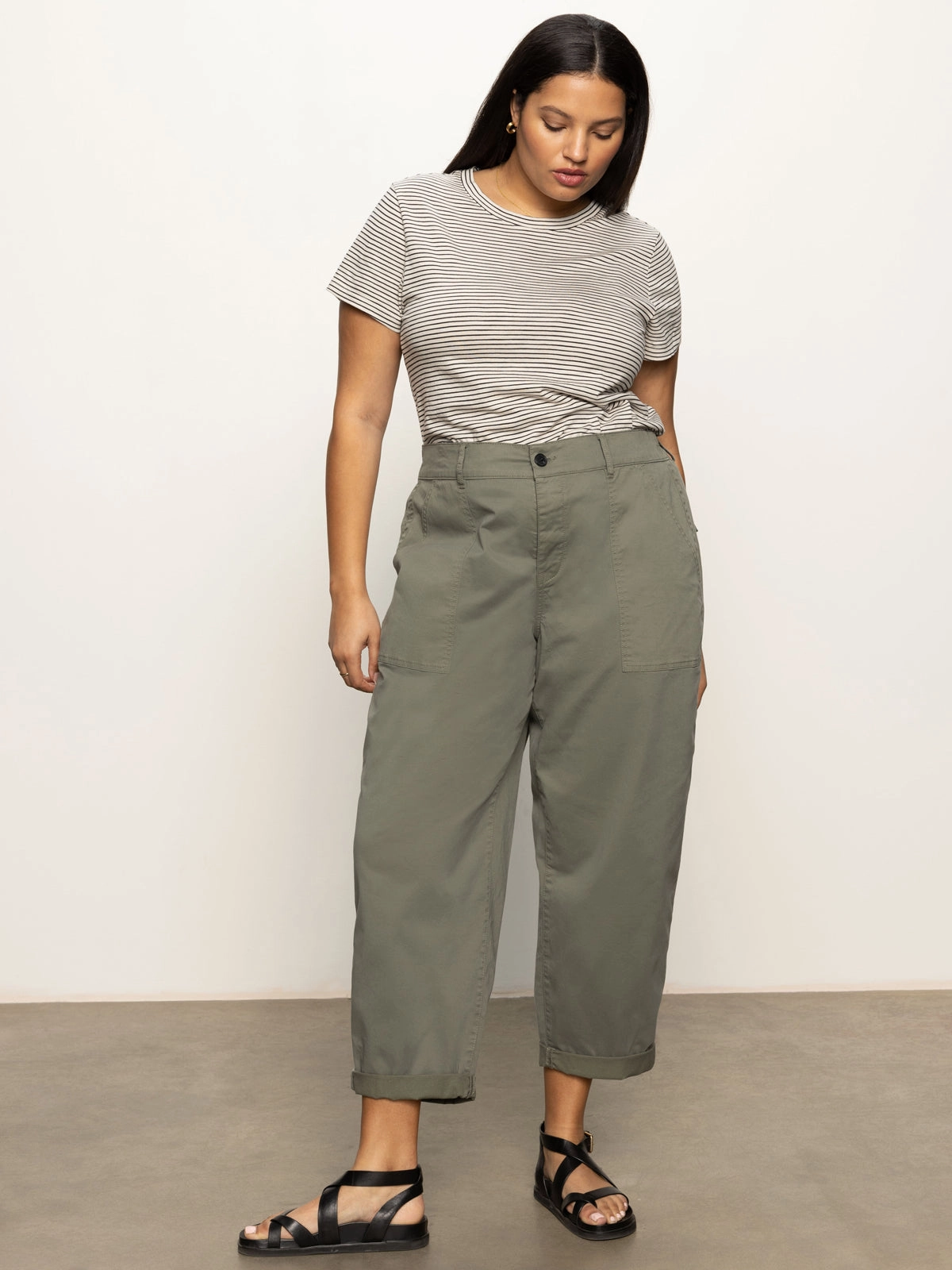 High Waist Cruiser Chino Semi High Rise Pant Dark Spruce Extended Sizing