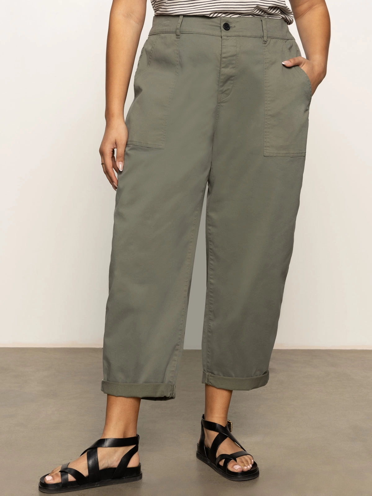 High Waist Cruiser Chino Semi High Rise Pant Dark Spruce Extended Sizing