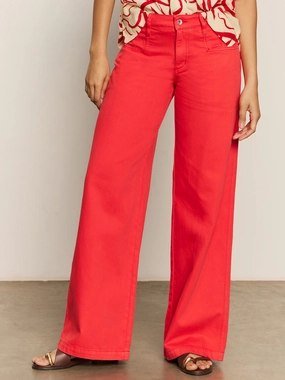Comfy Waistband colorful bright Highland Wide Leg Standard Rise Pant Cayenne