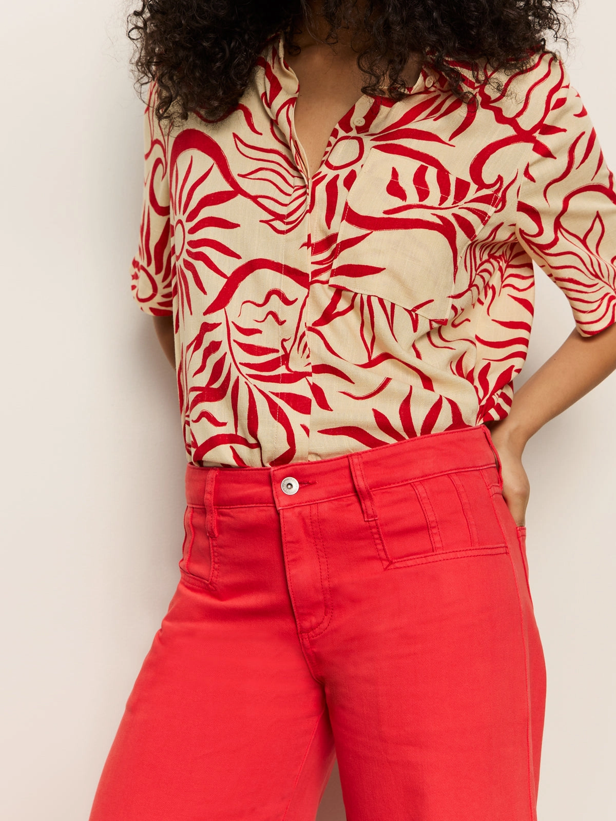 Highland Wide Leg Standard Rise Pant Cayenne Stylish Comfort