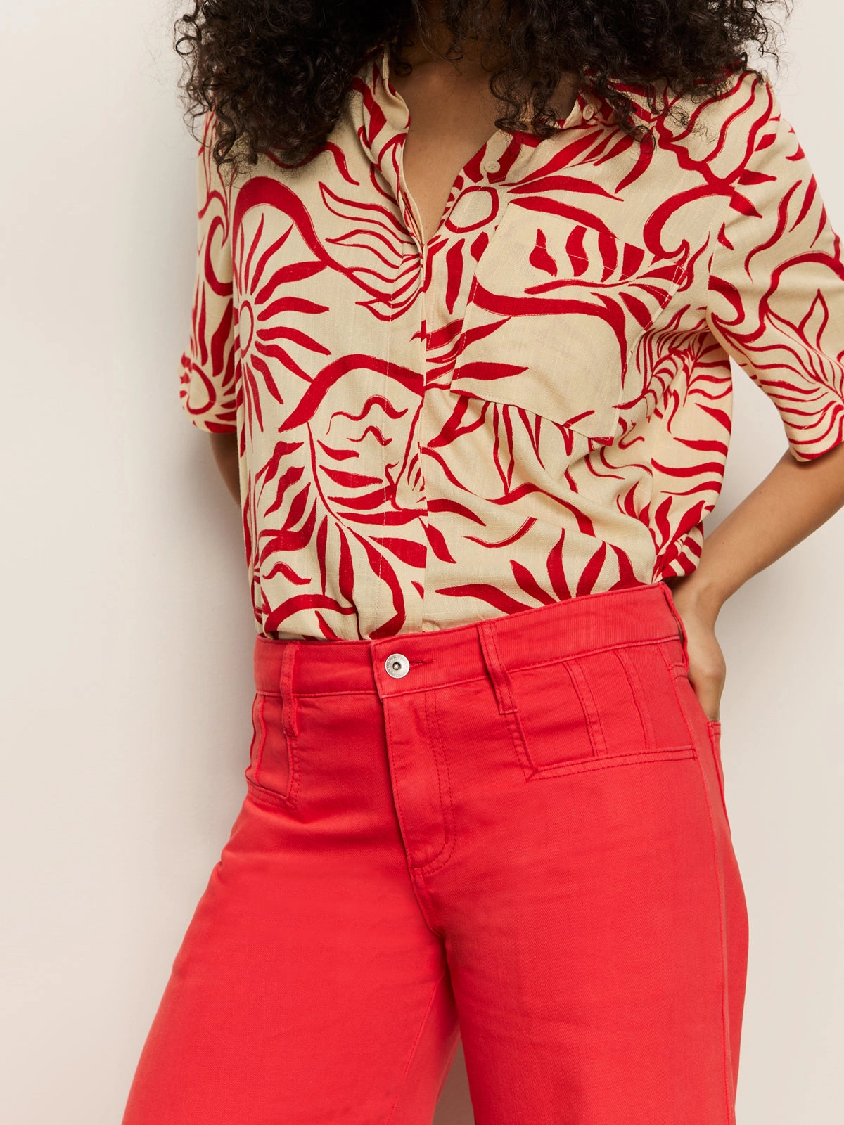 Highland Wide Leg Standard Rise Pant Cayenne Stylish Comfort