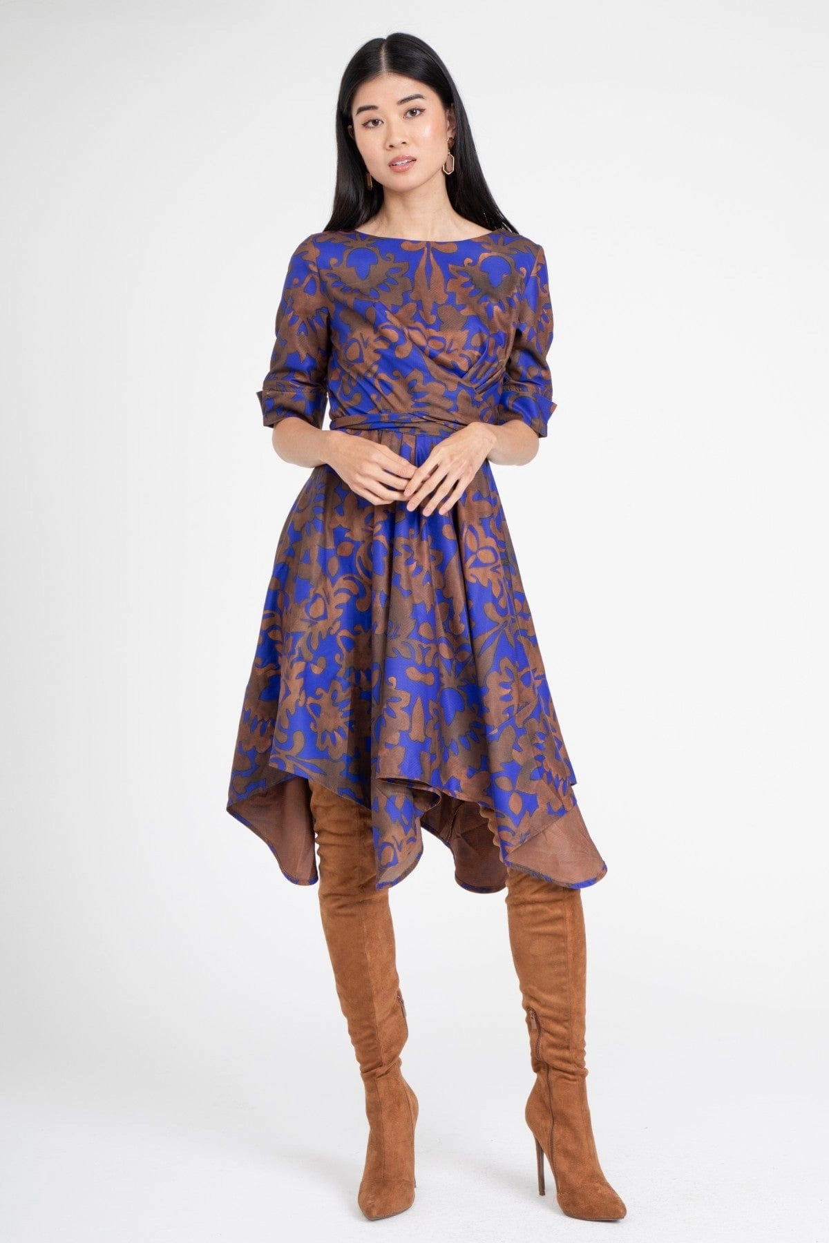 Holiday Style Ezra Dress  Royal Damask