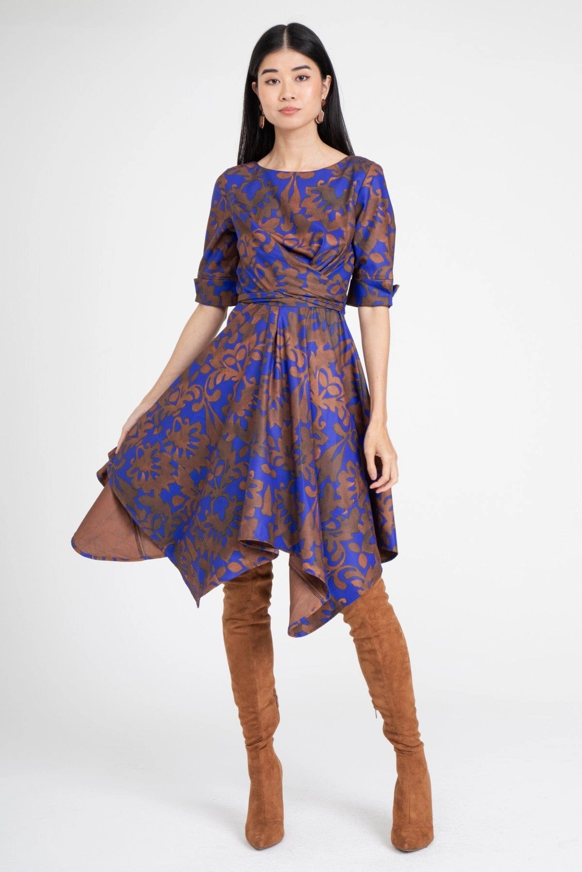 Ezra Dress  Royal Damask Stylish work-to-weekend outfit