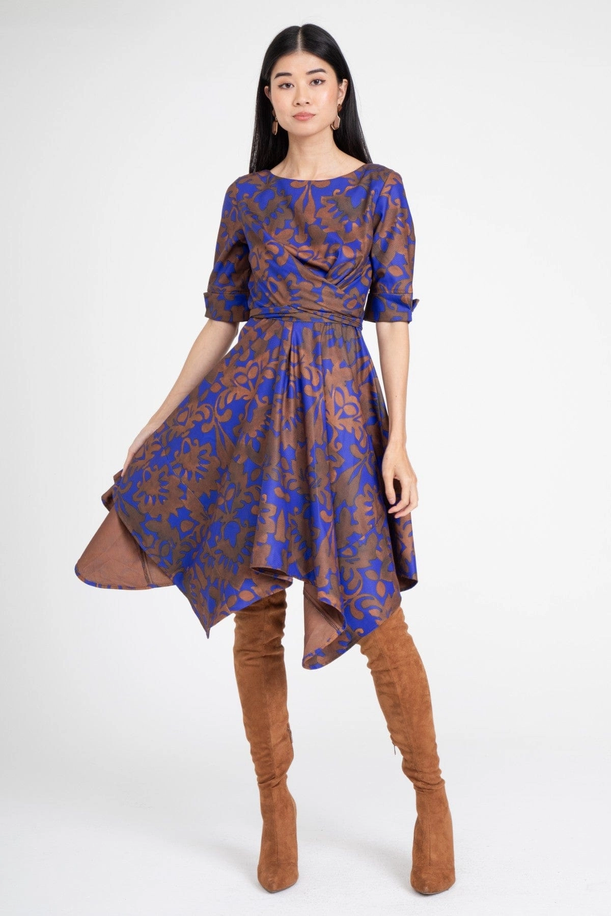 Ezra Dress  Royal Damask Stylish work-to-weekend outfit