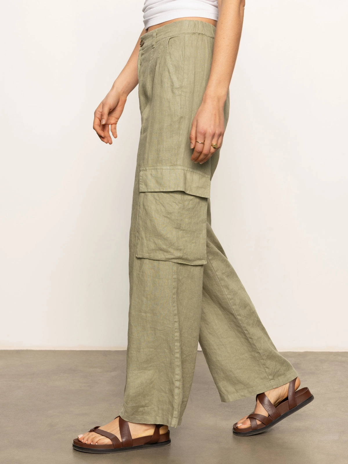 Hopper Semi High Rise Cargo Pant Sage Breathable Waist