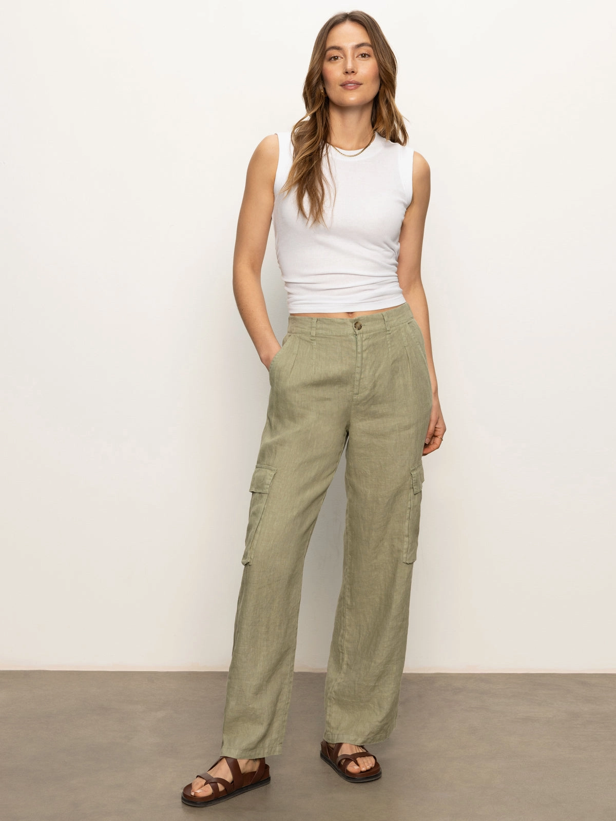 Hopper Semi High Rise Cargo Pant Sage Daily Wear