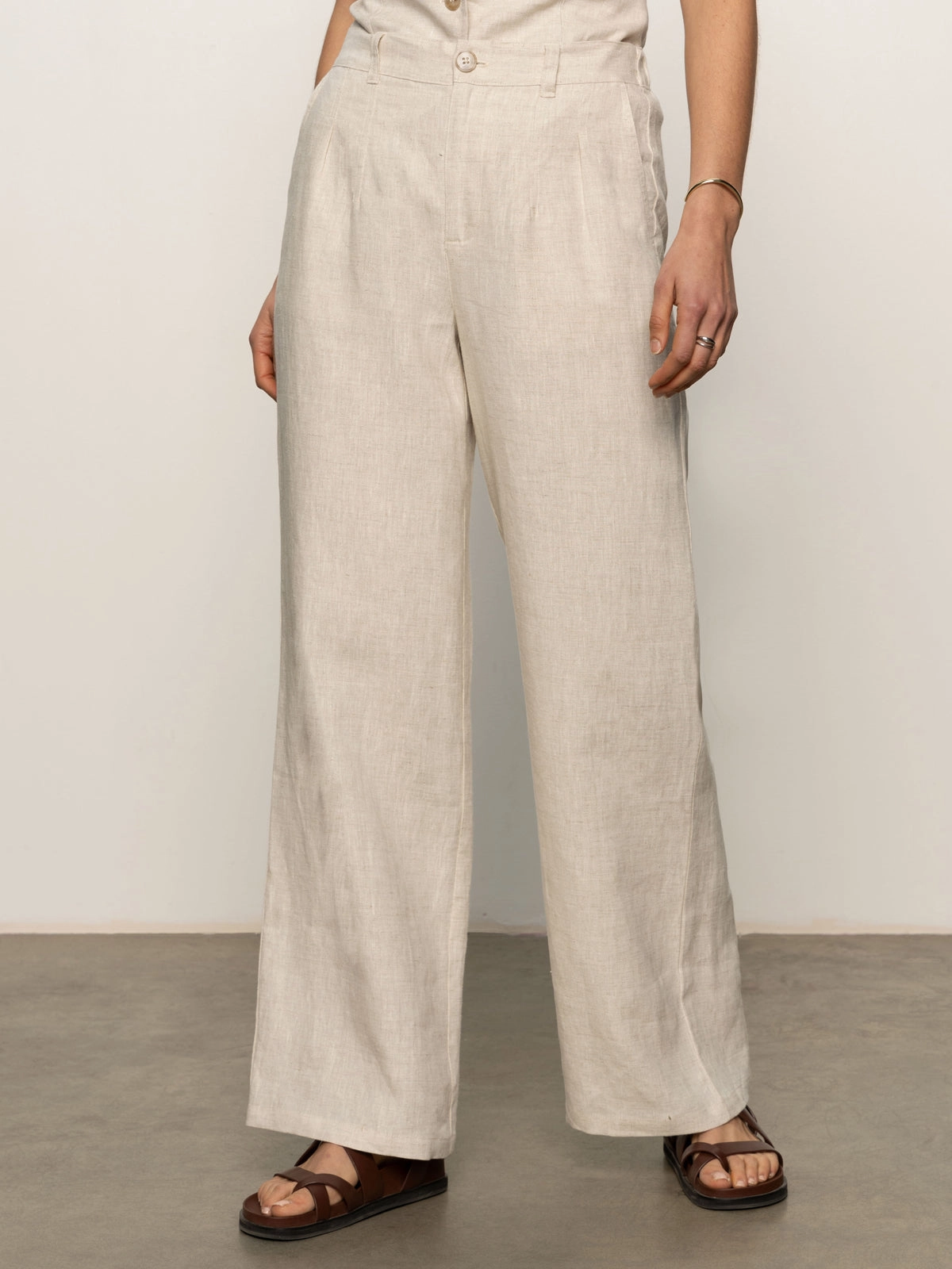 Hopper Semi High Rise Pant Flax wide-leg design Fitted waist