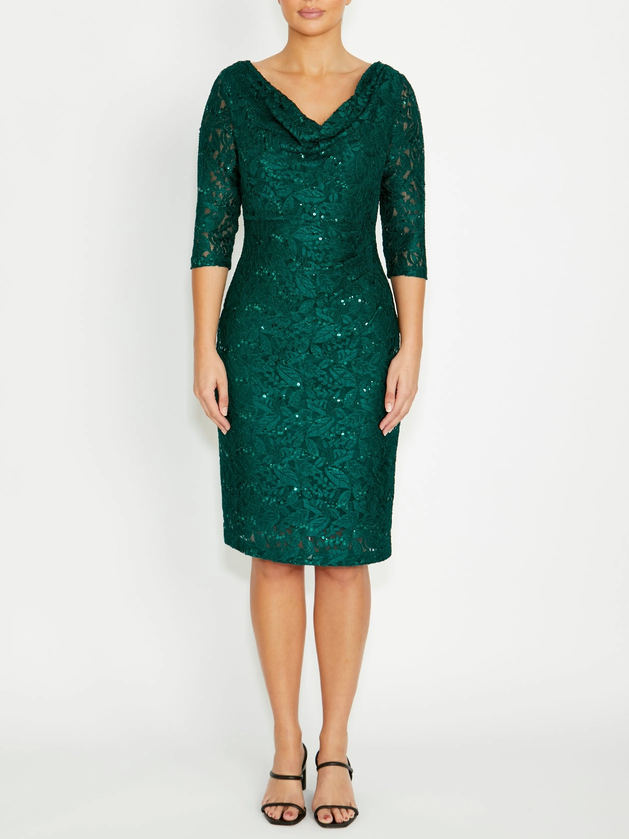 Style Moment Mermaid-Hem Elisa Evergreen Lace Dress