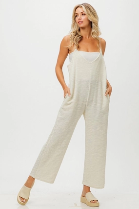 understated look City Commuter IB1369-01 | TWEED KNIT WITH STRAPED JUMPSUIT