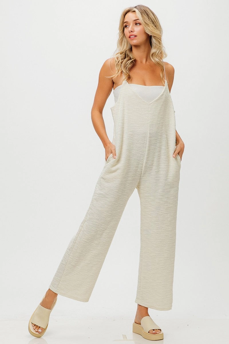 understated look City Commuter IB1369-01 | TWEED KNIT WITH STRAPED JUMPSUIT