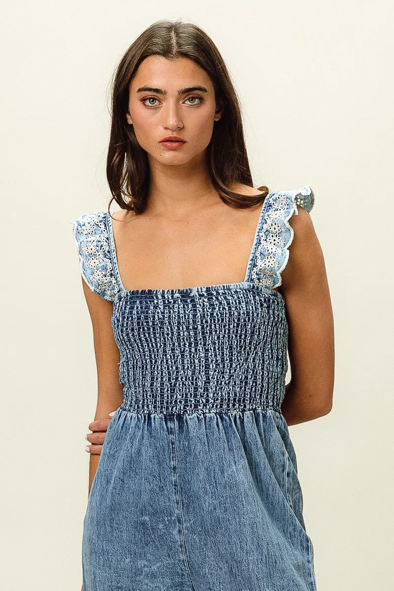 Durable Design IB1377-01 | SMOKING WASHED DENIM OVERALLS