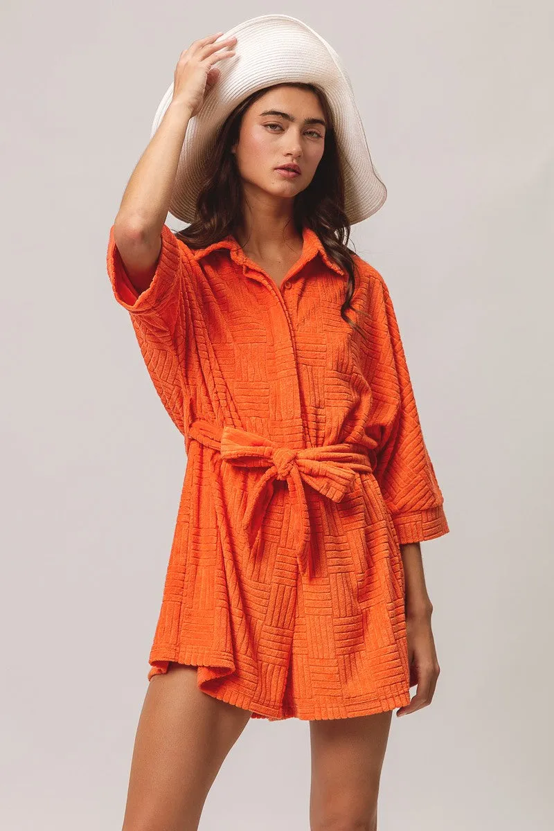 IB1388-01 | TOWEL TEXTURED BEACH ROMPER Daywear