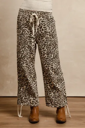 Soft Structure IB1639-01 | LEOPARD PRINT DRAWSTRING PANTS