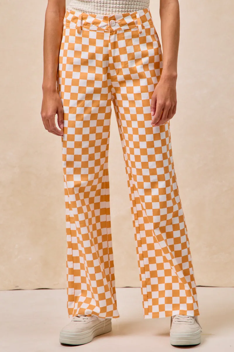 IB1708S-05 | GAMEDAY THEME PLAID PRINTED PANTS Street Style Weather Flex