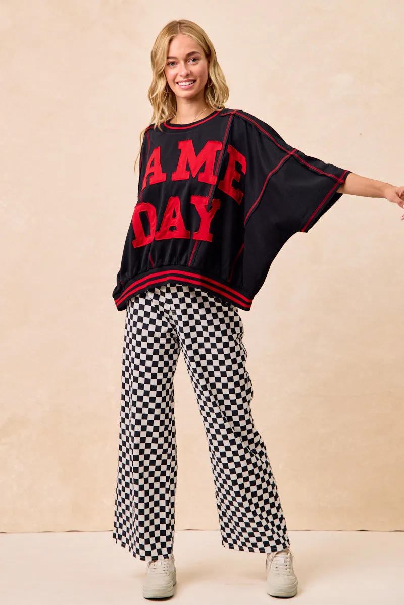 Water-resistant High Rise IB1708S-05 | GAMEDAY THEME PLAID PRINTED PANTS