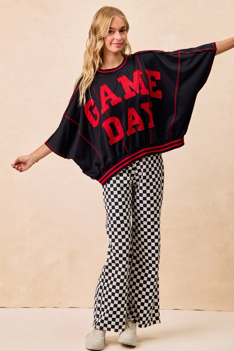 IB1708S-05 | GAMEDAY THEME PLAID PRINTED PANTS Wrinkle-Resistant