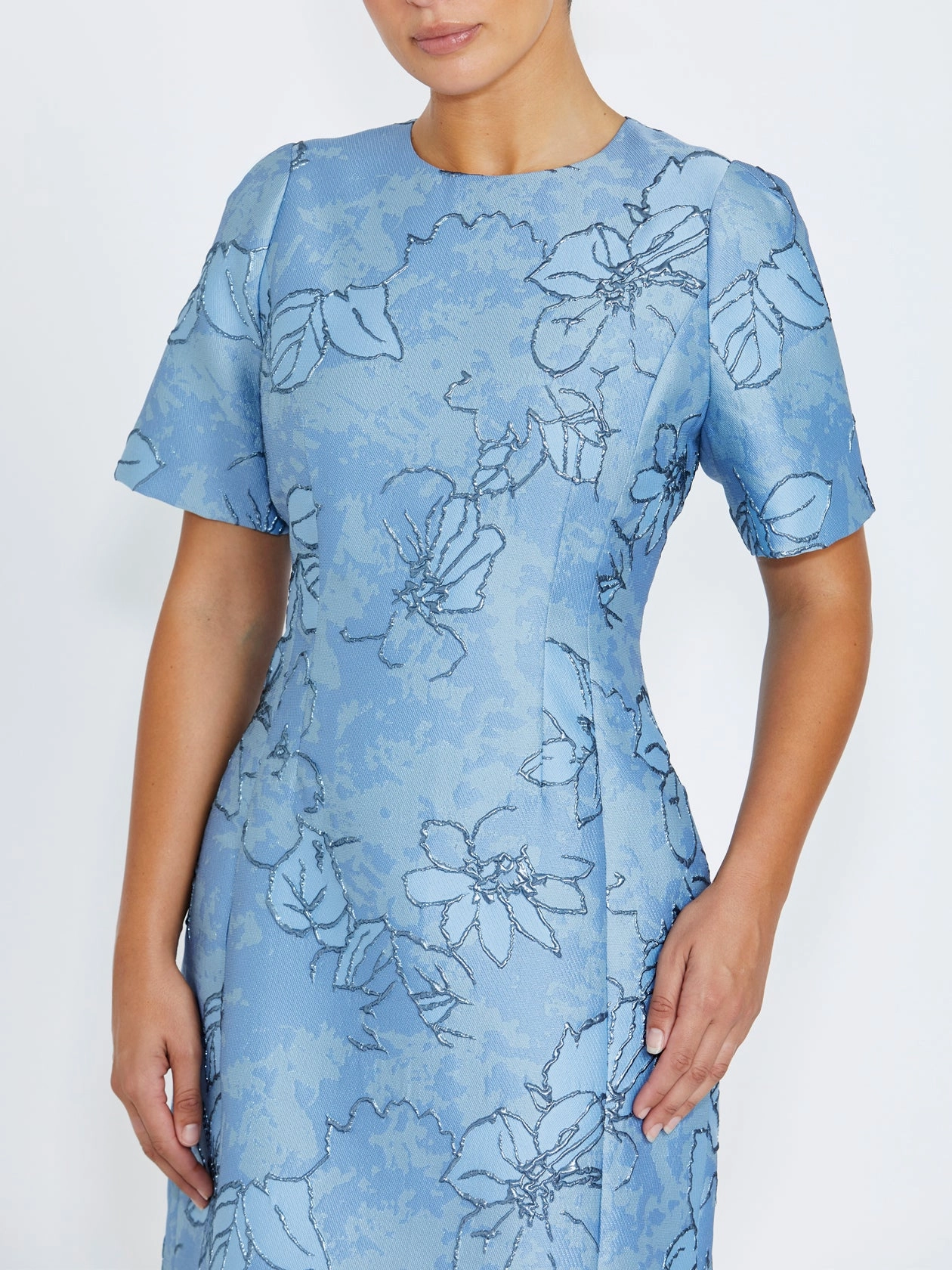 Illustration Print Florita Blue Floral Dress