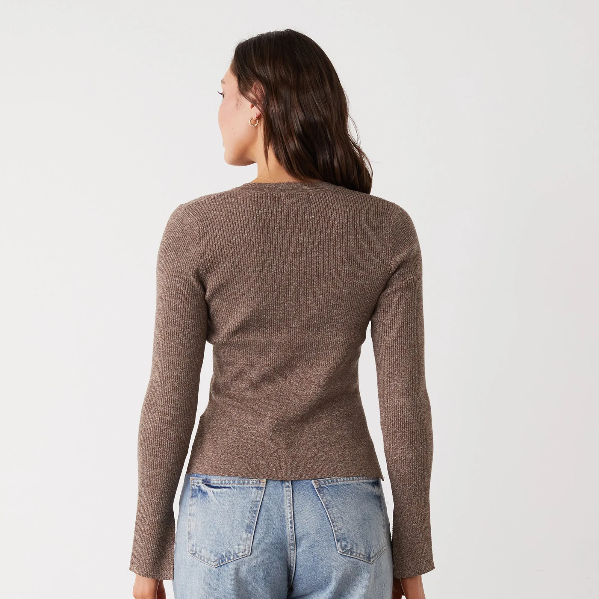 Innovative Style Rib Henley Sweater