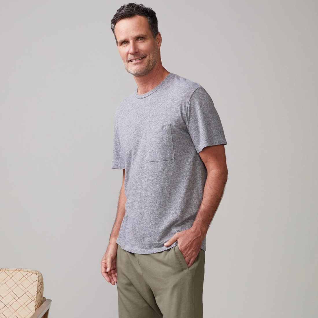 Innovative Trend Textured Tri-Blend Relaxed Pocket Crew