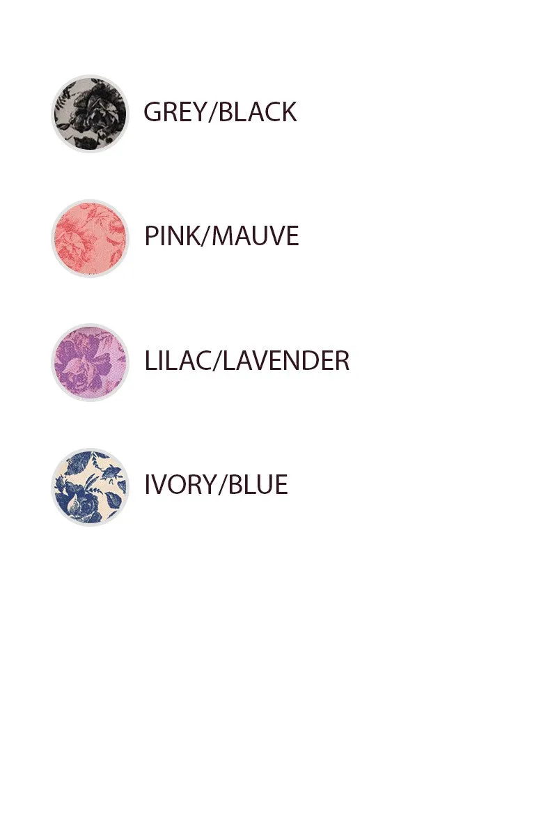 Smart Weather Style Mid Length IP6187S-57 | WASHED ROSE PRINTED CROPPED DENIM JACKET