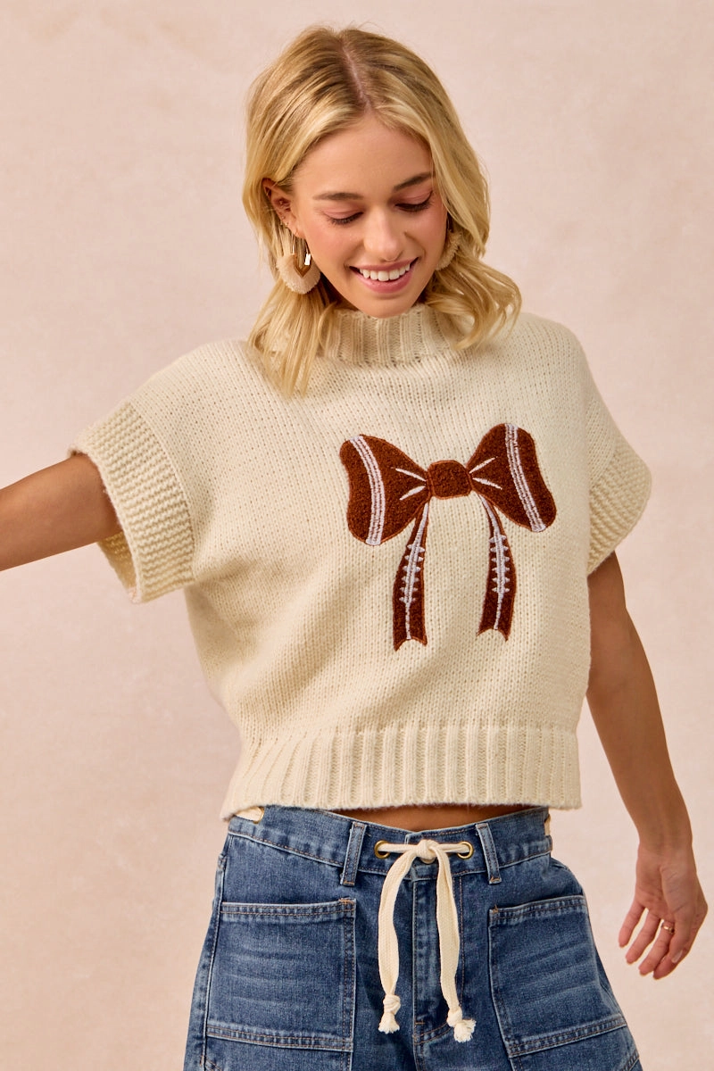 Street Explorer Fit IT1388K-32 | GAMEDAY THEME RIBBON PATCHED SWEATER TOP