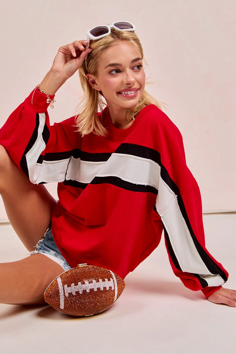 IT1485S-06 | GAMEDAY THEME FRENCH TERRY COLOR BLOCK TOP Rugged Comfort