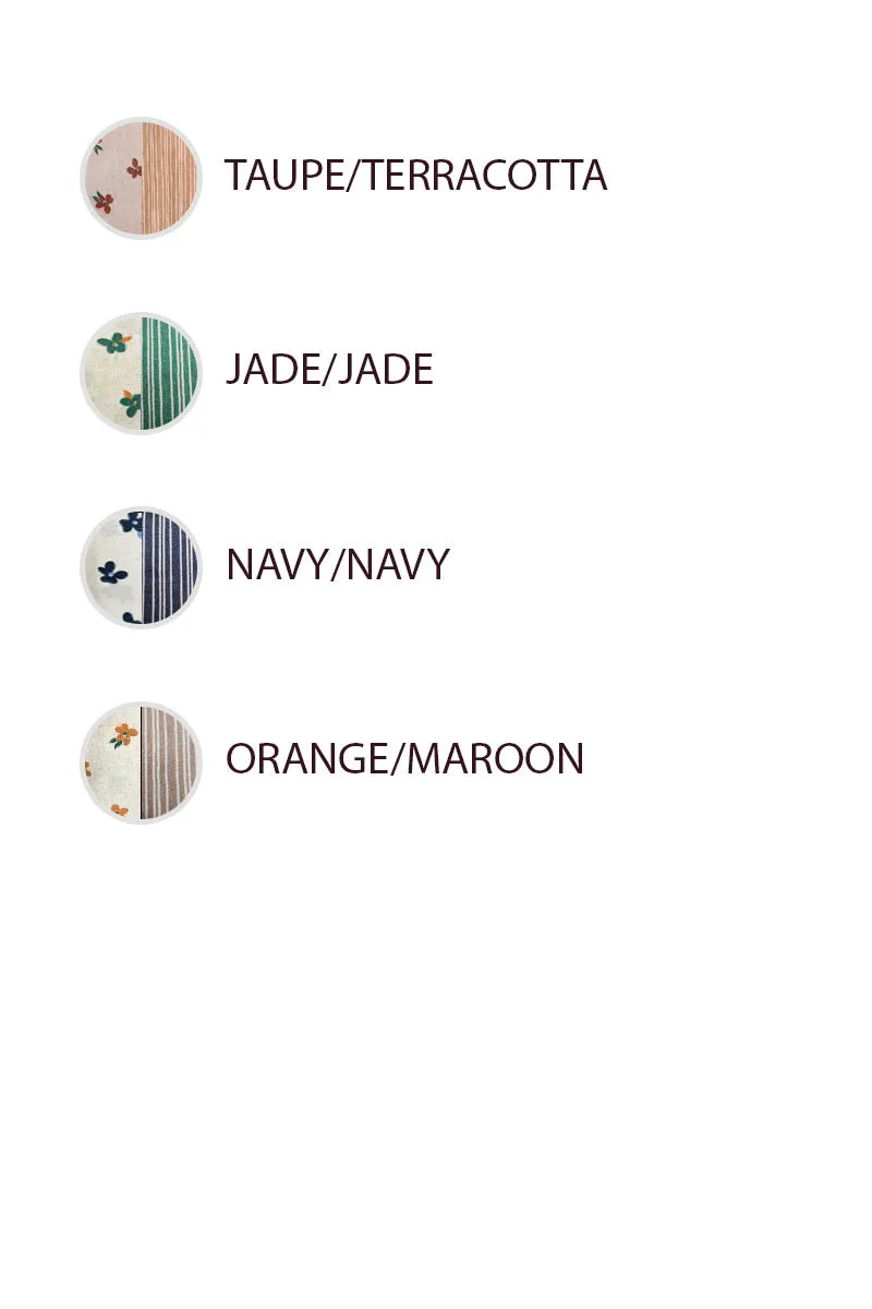 IT1770G-04 | FLORAL PRINT AND STRIPES MIX AND MATCH SHIRT TOP Stretch Comfort