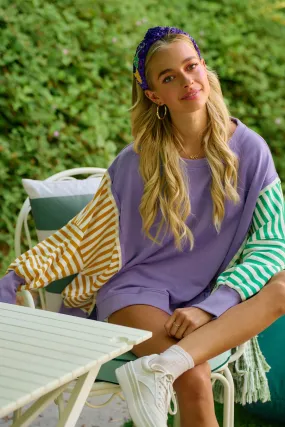 Straight Leg IT1841S-11 | MARDIGRAS TERRY AND STRIPE COMBO TOP