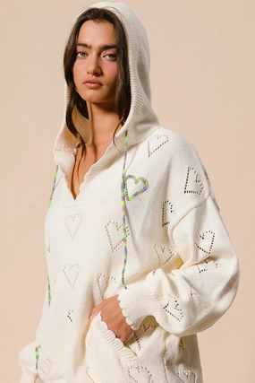 clean design Eco-Friendly Material IT2339R-01 | HEART HOODIE SWEATER