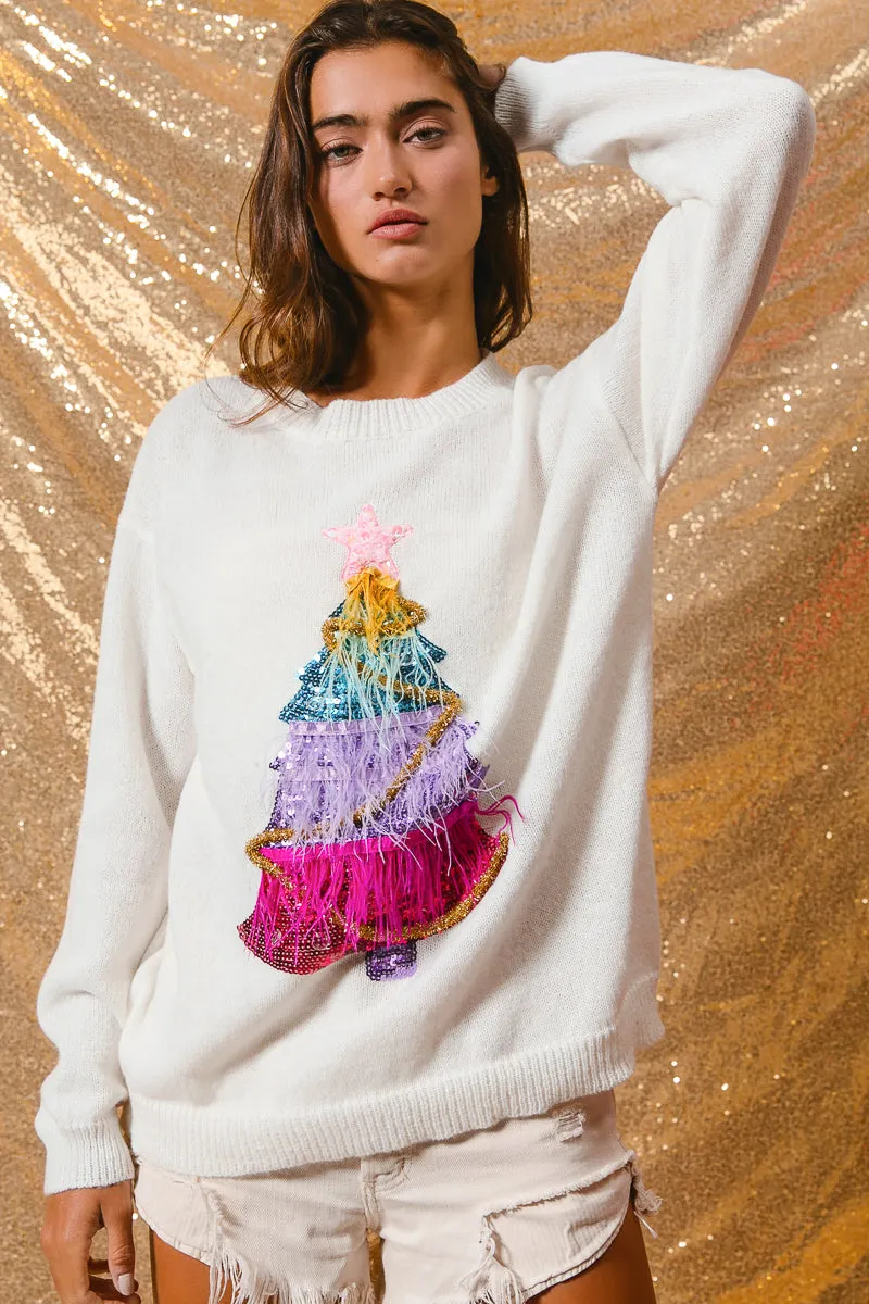 IT2570R-01 | CHRISTMAS TREE SWEATER TOP Comfy Street Piece