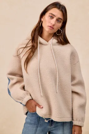 IT2945G-02 | SHERPA AND WASHED DENIM MIX AND MATCH HOODIE Outdoor Friendly