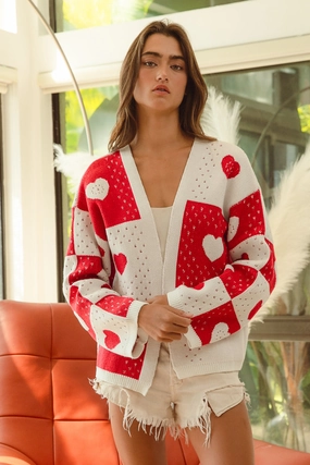 Minimal Outfit Perfect Proportion IT3327R-01 | VALENTINE LONG SLEEVE SWEATER CARDIGAN